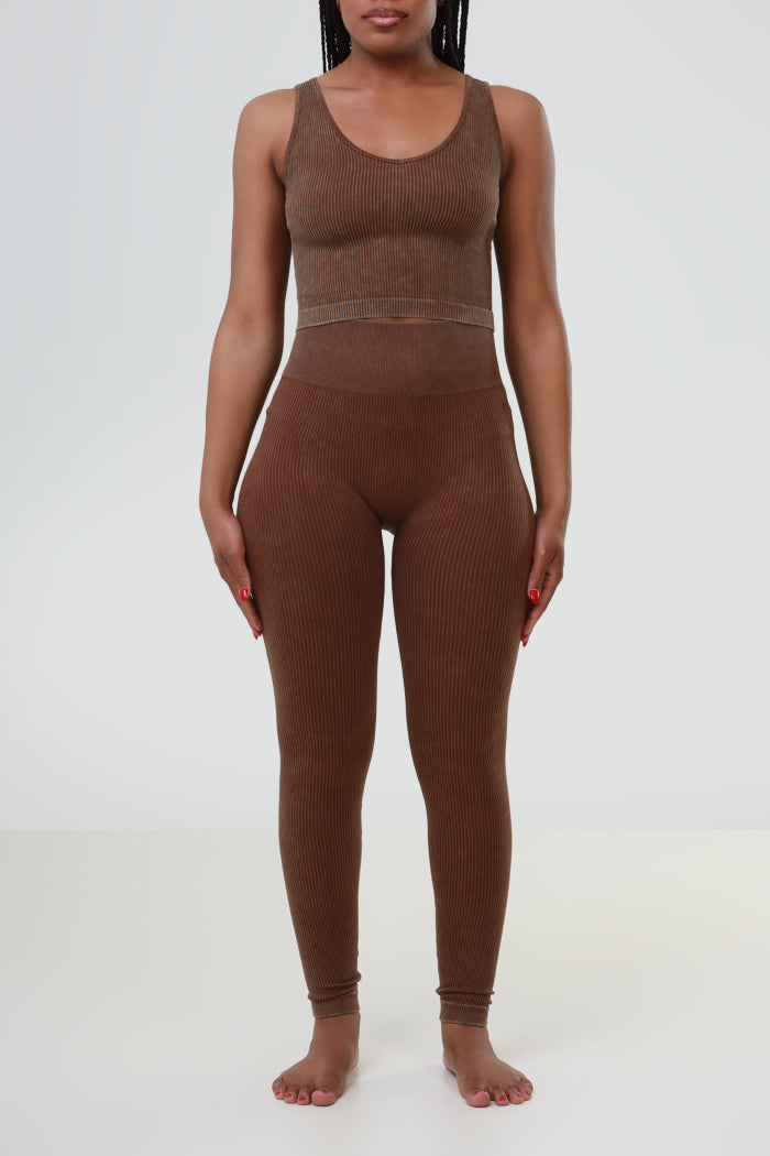 Chill Mode High Rise Cellulite Deleter Seamless Leggings - Chocolate