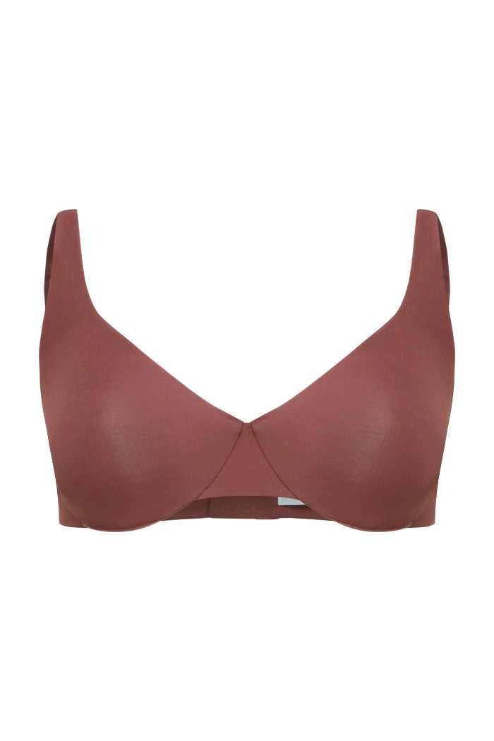 Second Skin Unlined Bra - Brown - Swank A Posh