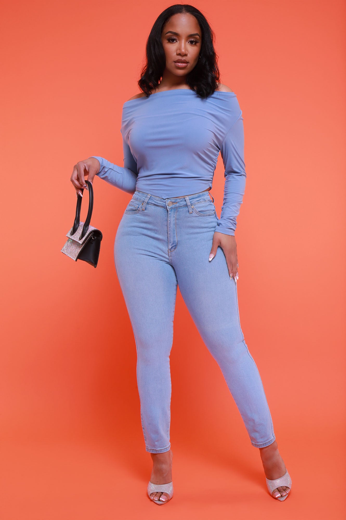 $7.99 Been Awhile Hourglass High Rise Stretchy Jeans - Light Wash - Swank A Posh