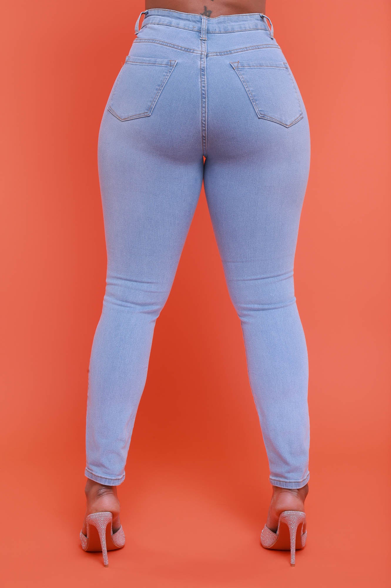 $7.99 Been Awhile Hourglass High Rise Stretchy Jeans - Light Wash - Swank A Posh