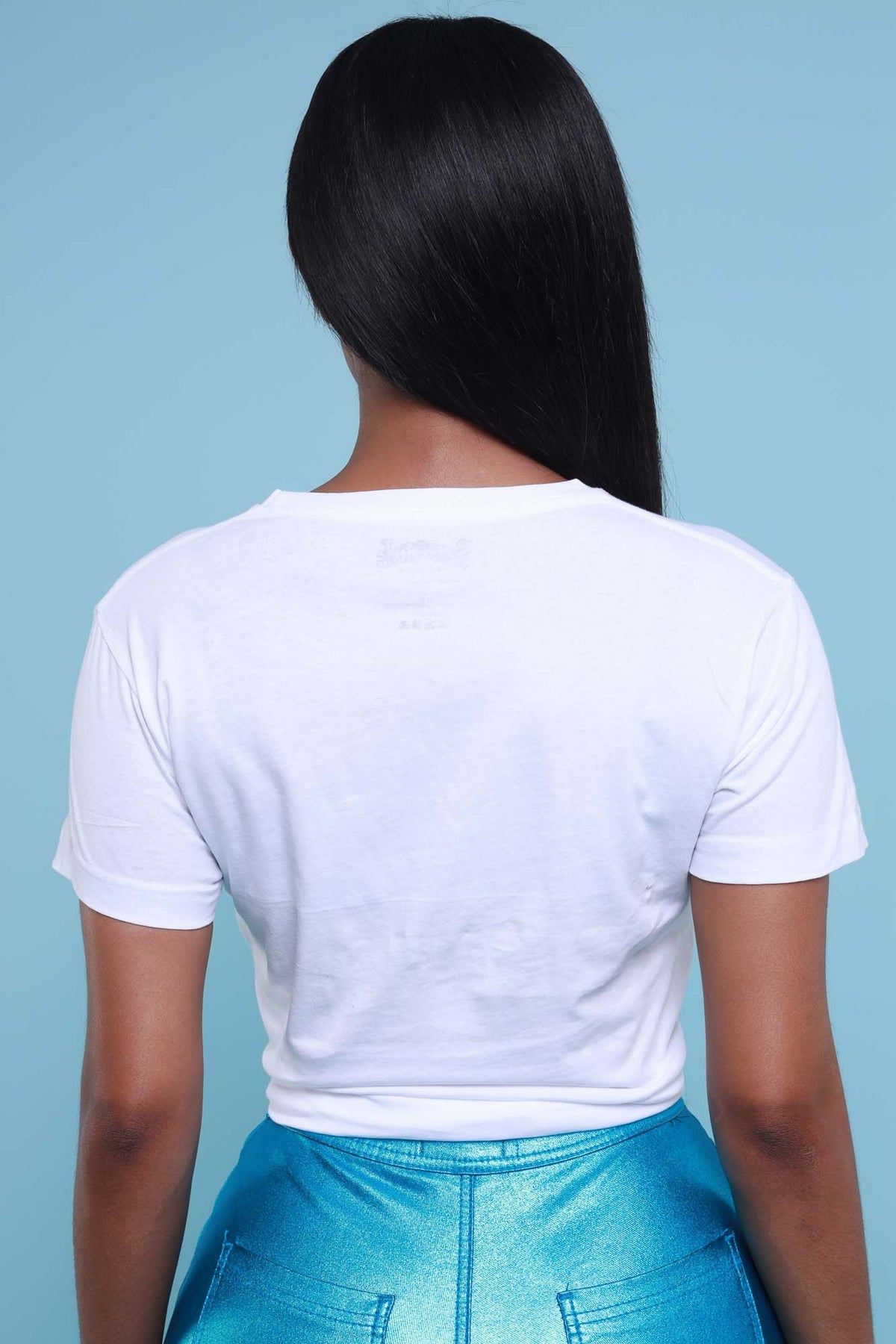 
              Birthday B Graphic Foil T-Shirt - White/Blue - Swank A Posh
            