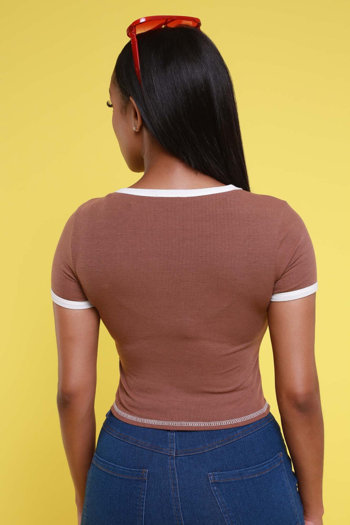 
              Thicker Than A Snicker Graphic Cropped T-Shirt - Brown - Swank A Posh
            