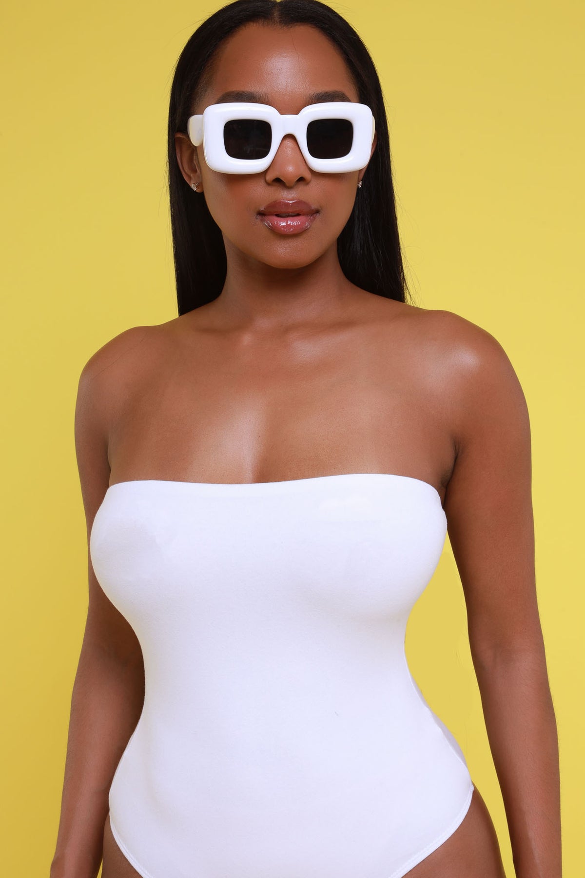 
              The Right Moves Strapless Bodysuit - White - Swank A Posh
            