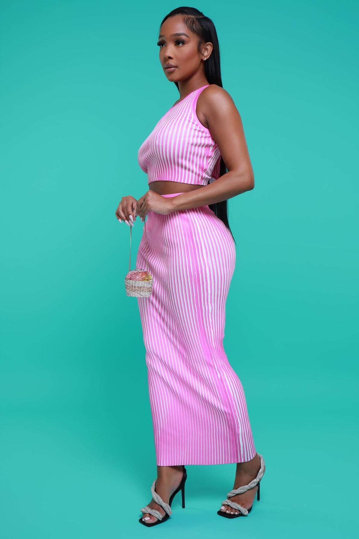 
              Feeling Sublime Ribbed Maxi Skirt Set - Pink - Swank A Posh
            