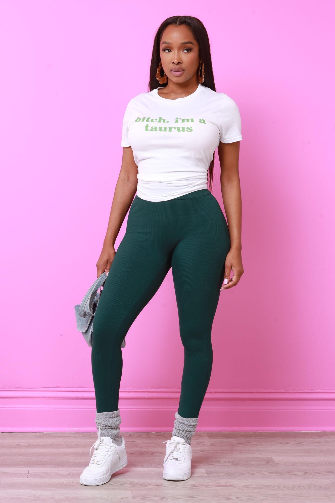 Sweet Tart Cellulite Deleter Ribbed Leggings - Hunter Green