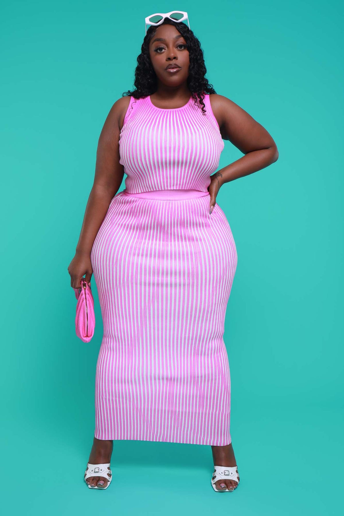 
              Feeling Sublime Ribbed Maxi Skirt Set - Pink - Swank A Posh
            