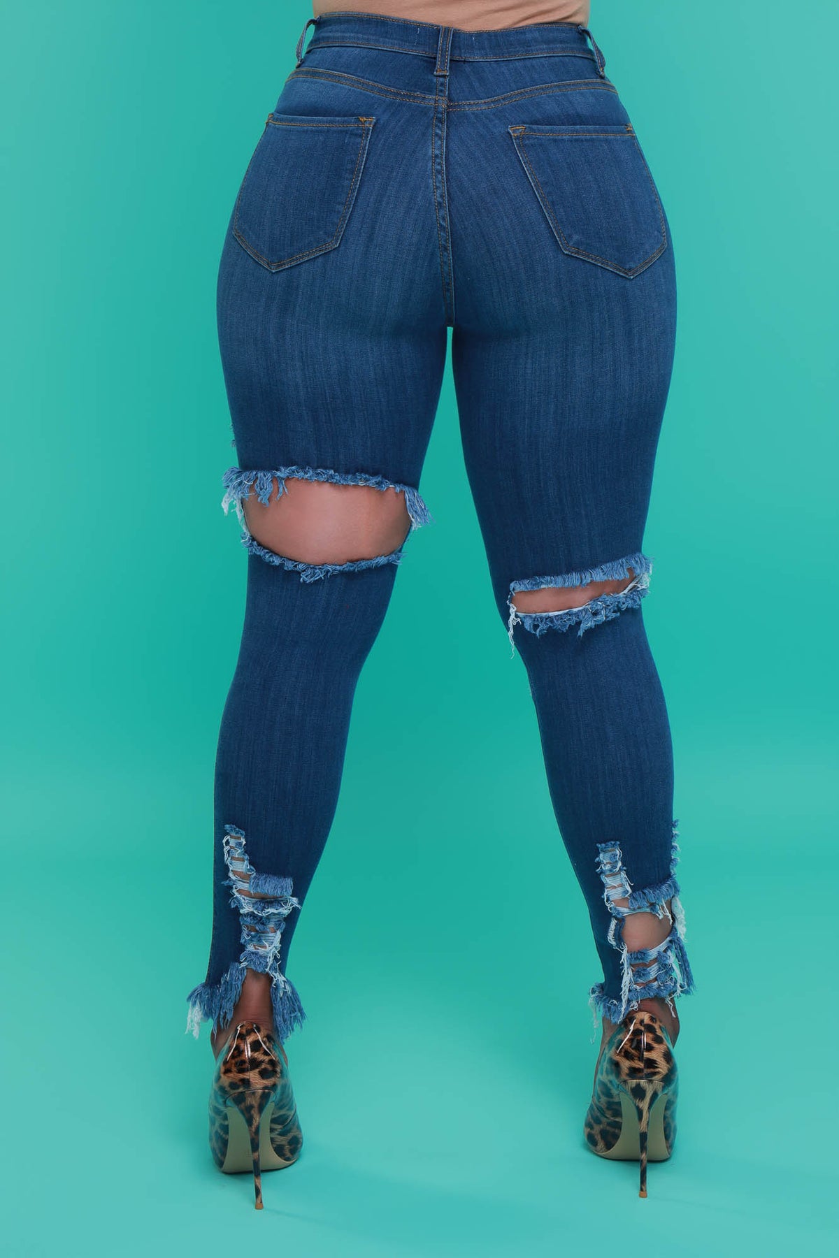 
              Do The Most High Rise Distressed Skinny Jeans - Medium Wash - Swank A Posh
            