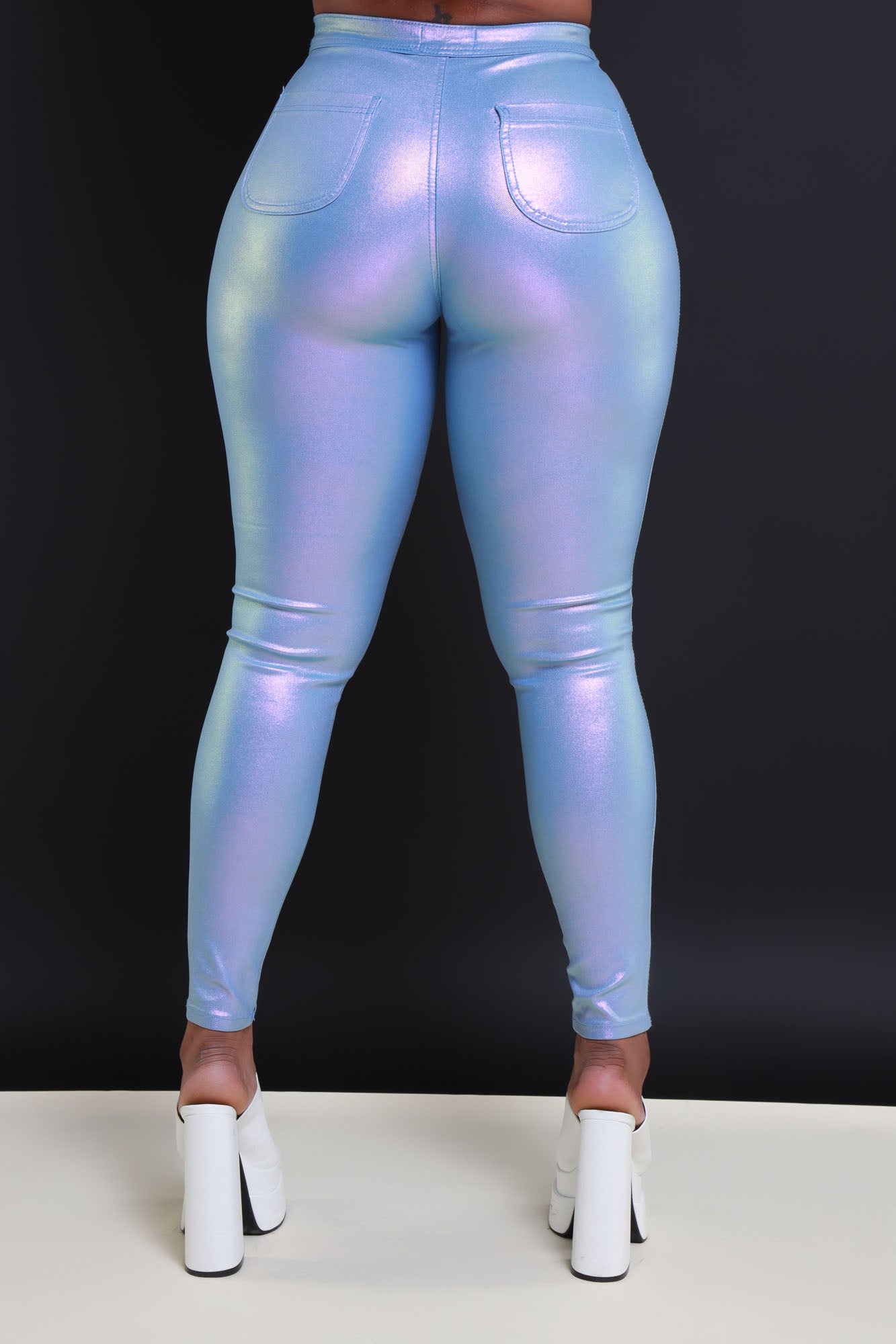 Coming In Hot High Rise Metallic Skinny Pants - Lavender - Swank A Posh