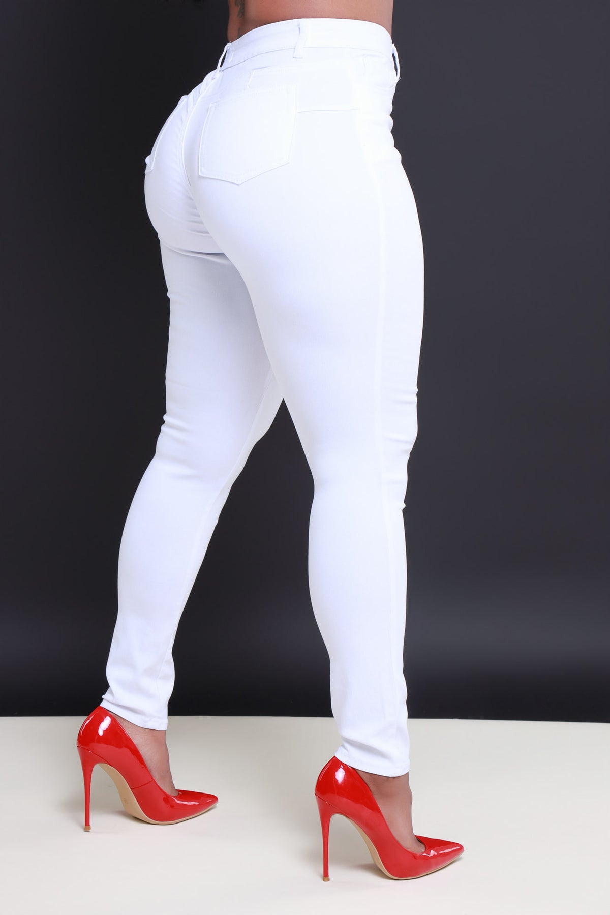 White High Waisted Butt Lifting Jeans for Women