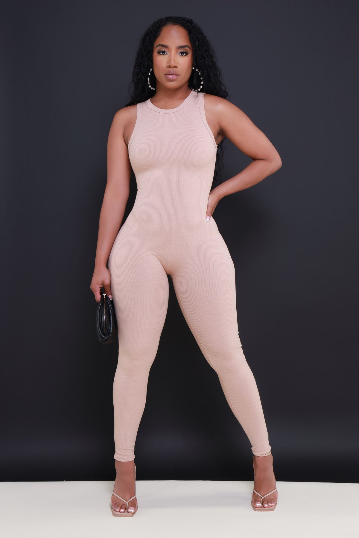 
              About That Snatched Cellulite Deleter Sleeveless Jumpsuit - Tan - Swank A Posh
            