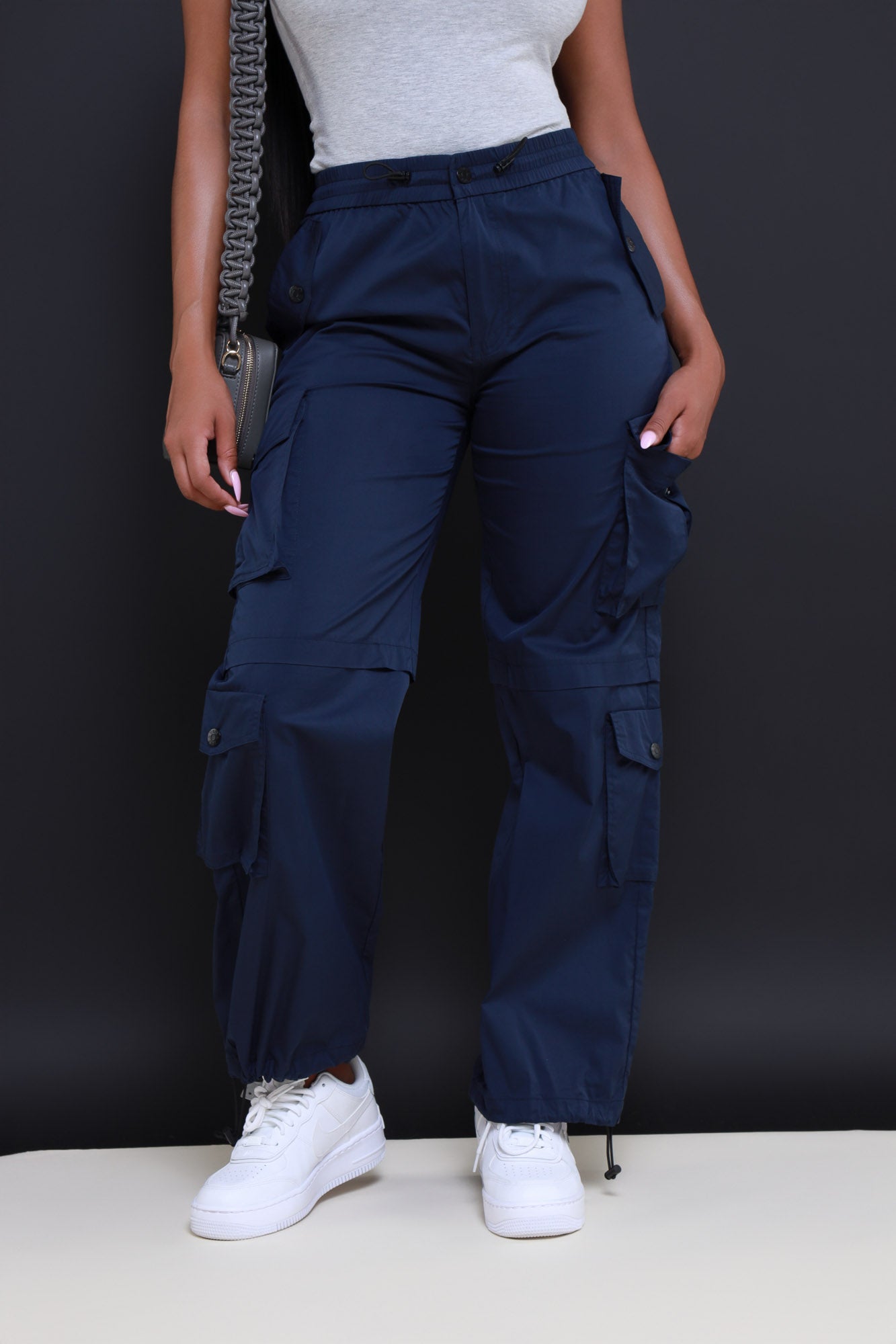 Cargo Pants- Navy Blue Side Pocket Cargos for Men Online | Powerlook