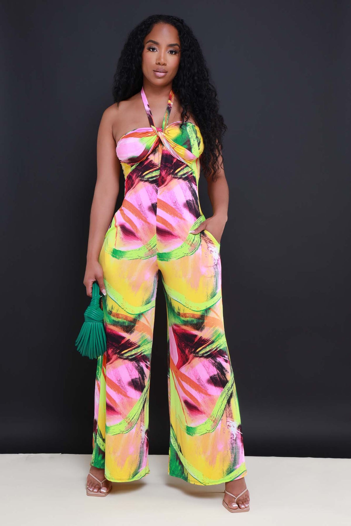 
              By The Coast Printed Jumpsuit - Fuchsia Multicolor - Swank A Posh
            
