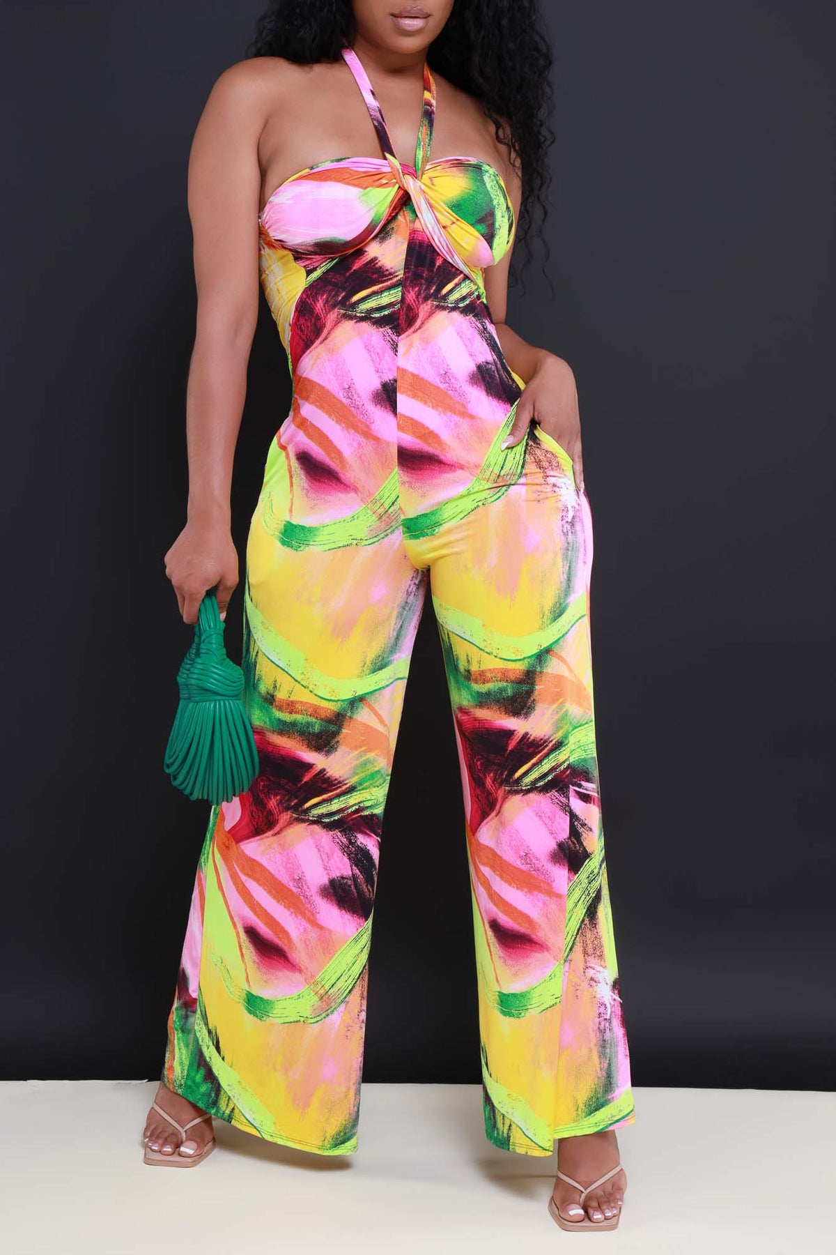 
              By The Coast Printed Jumpsuit - Fuchsia Multicolor - Swank A Posh
            