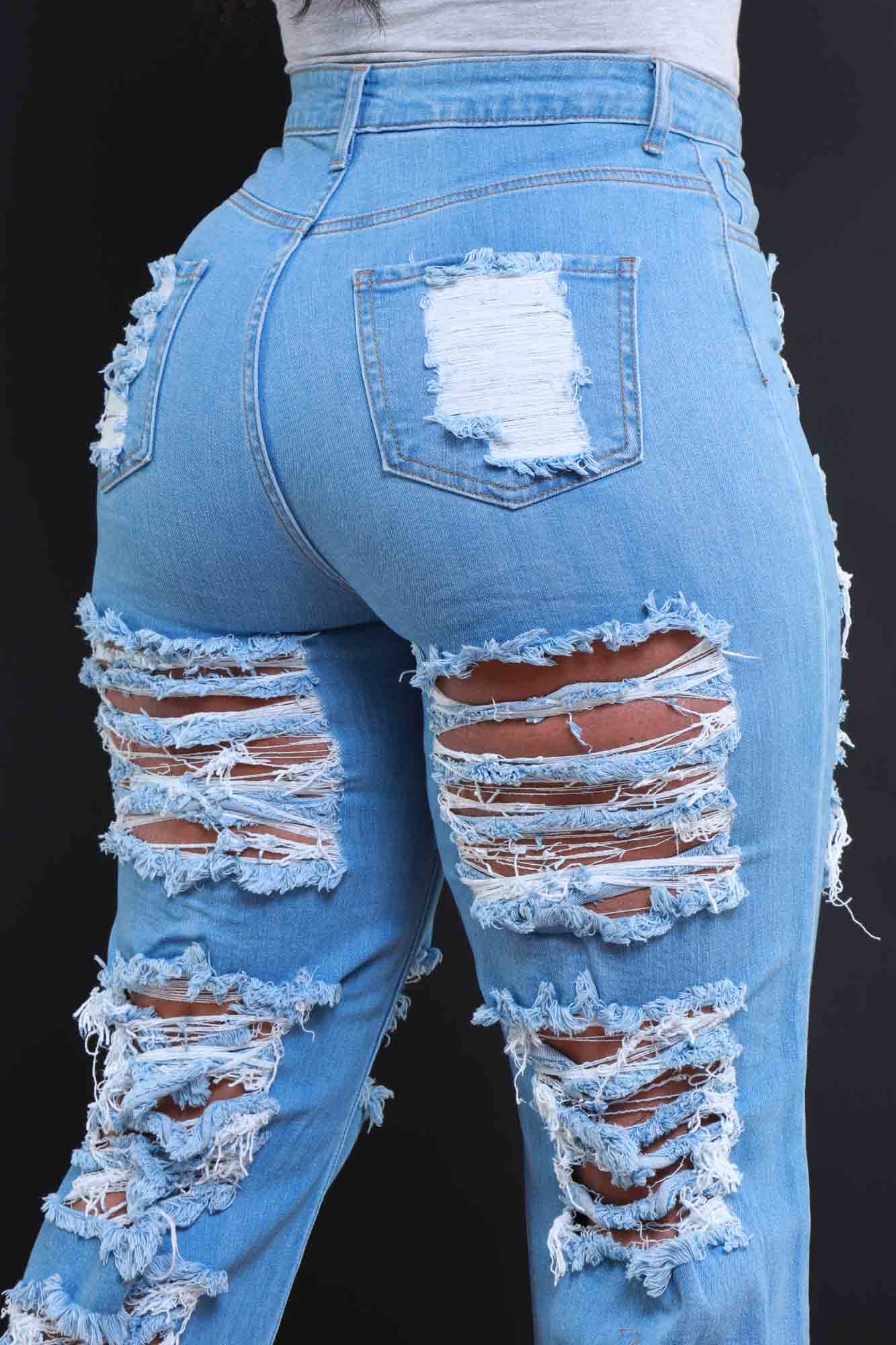 In Too Deep Ultra Distressed Bootcut Jeans - Medium Wash - Swank A Posh