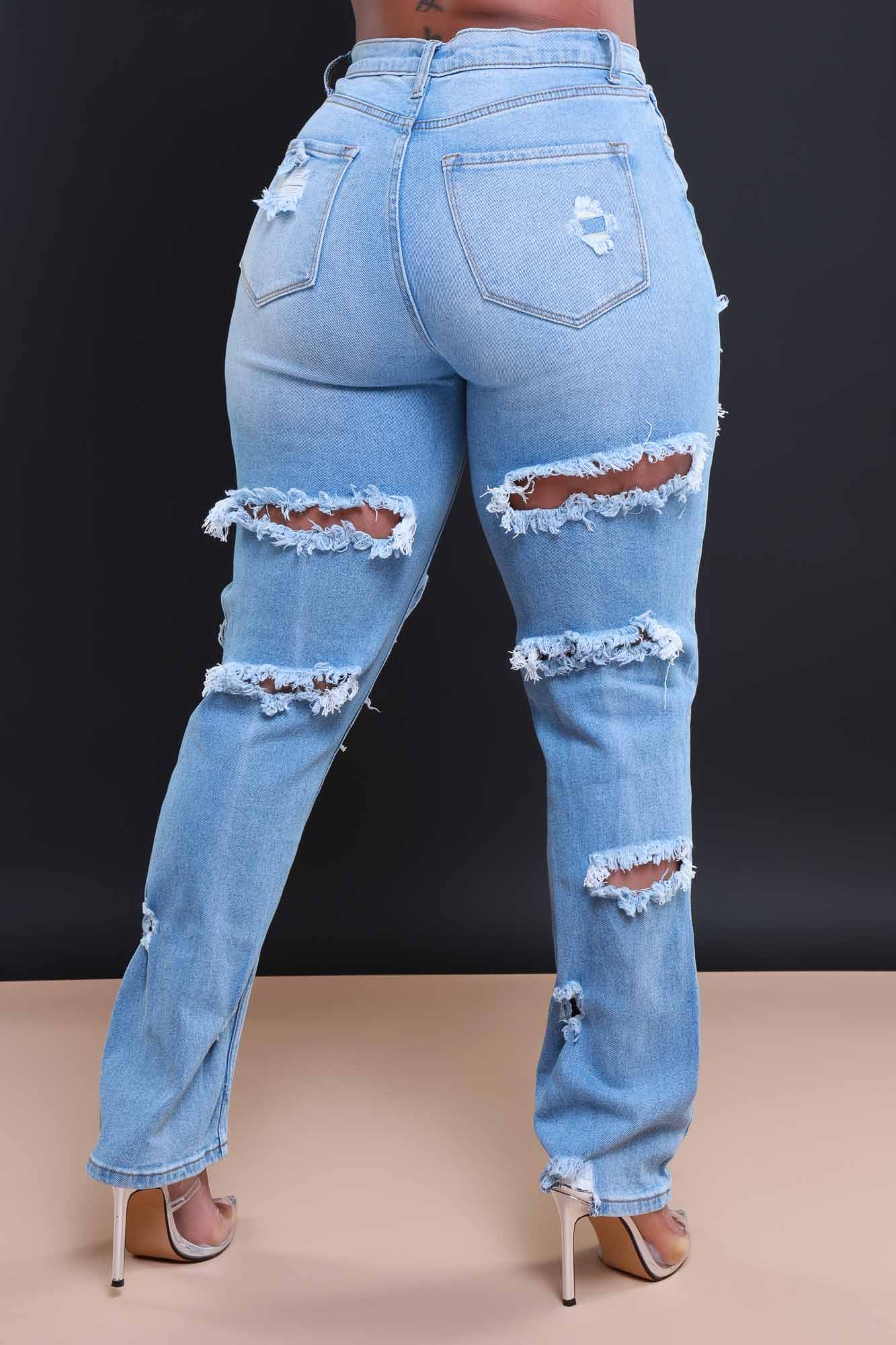 Pregame Distressed High Rise Jeans - Medium Wash - Swank A Posh