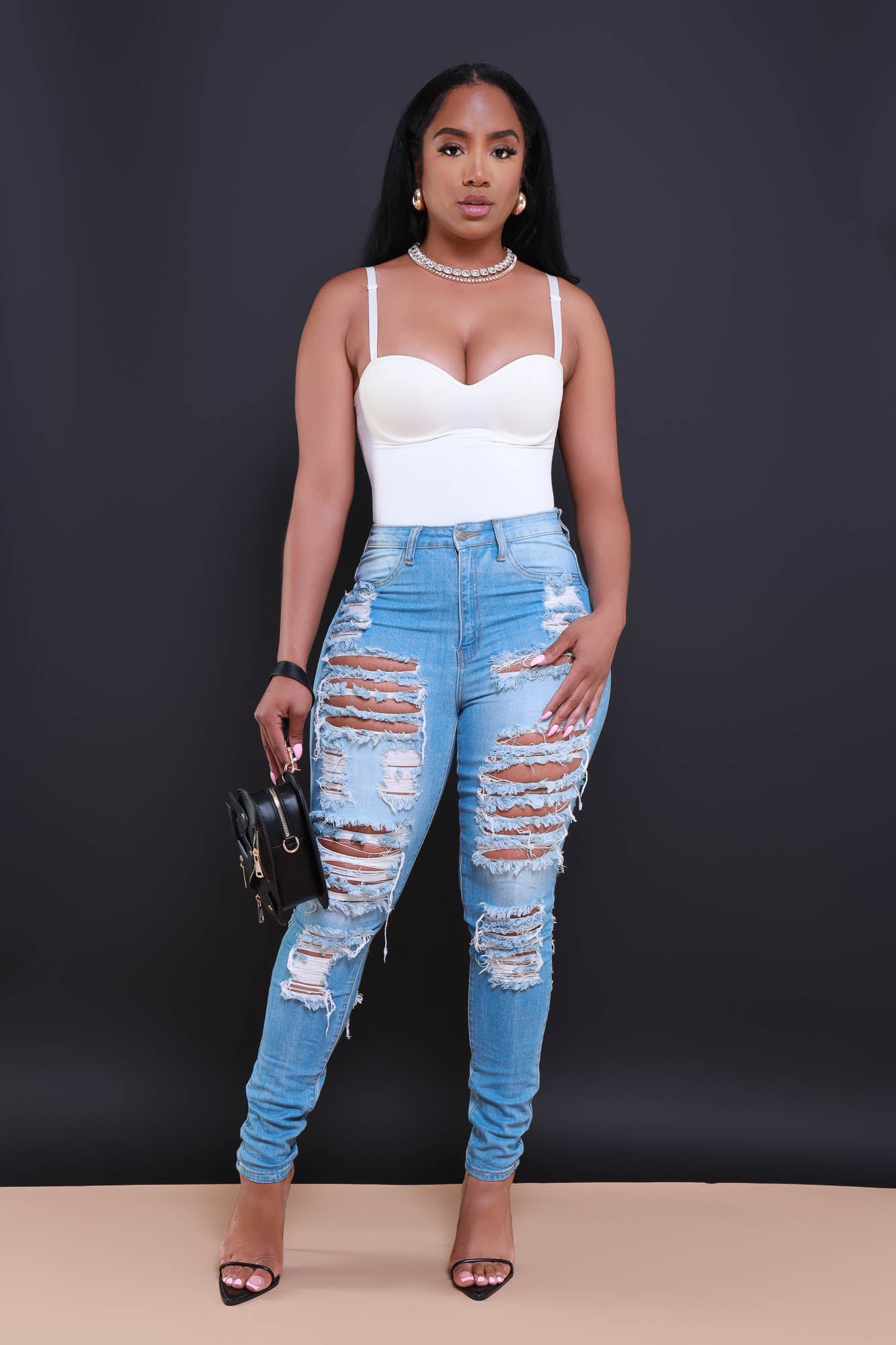 Buy Women's Long Tall Ripped Distressed Jeans Online