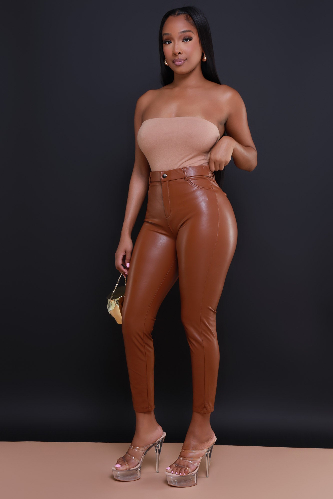 Leather Cropped Pants for Ladies in Brown | € 349,00 | Zinga Leather -  ZINGA Leather