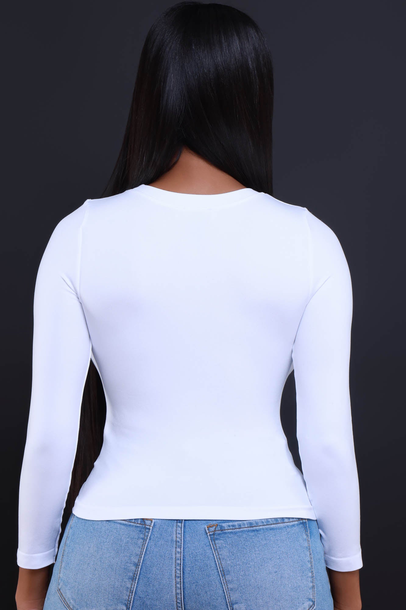 The Perfect Long Sleeve T-Shirt - White - Swank A Posh