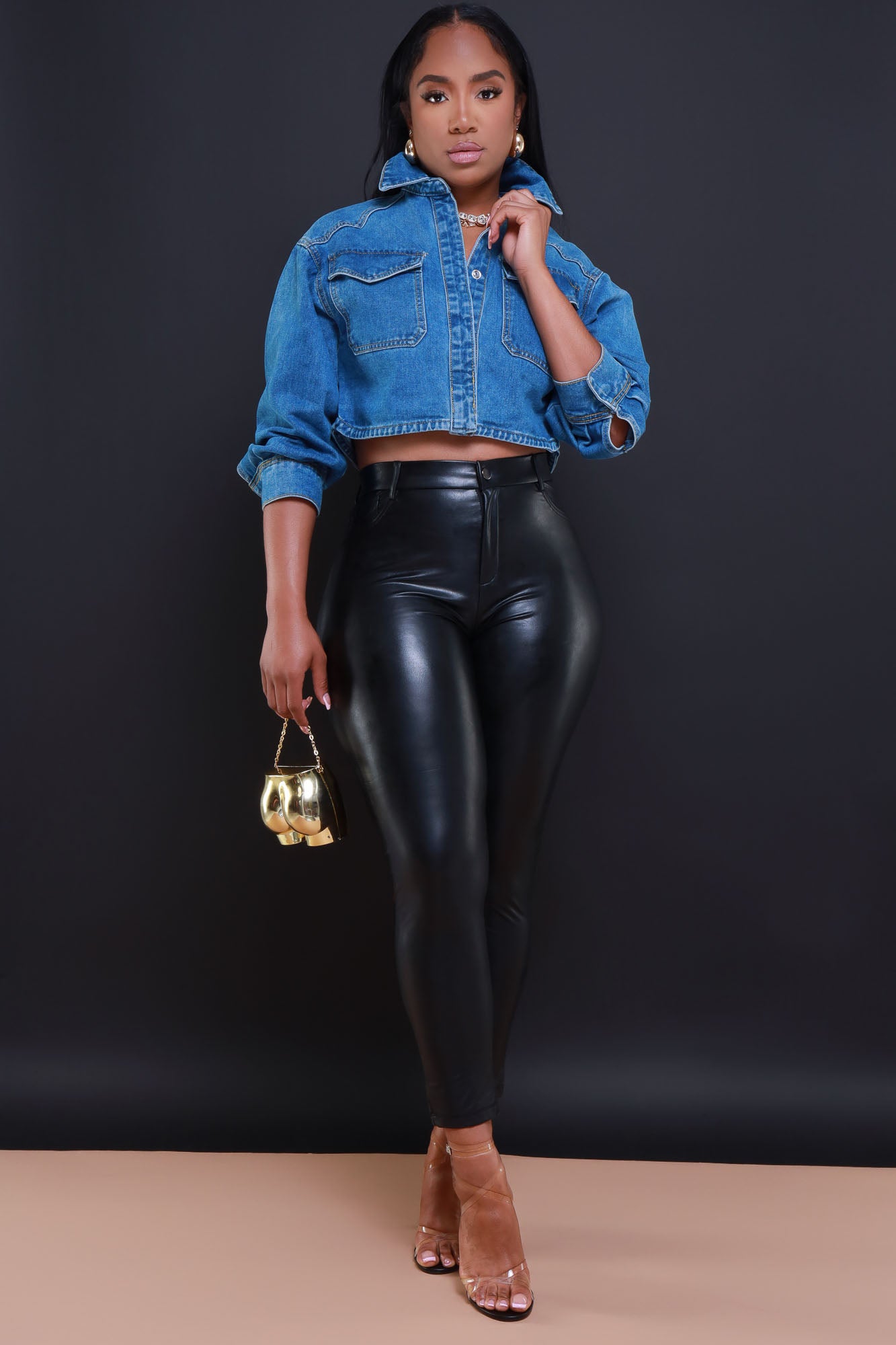 High Waisted Leather Leggings - Black – Maya Lee Boutique