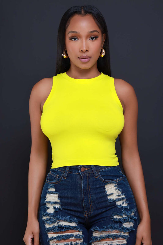 Re-Entry Sleeveless Crop Top - Lime - Swank A Posh
