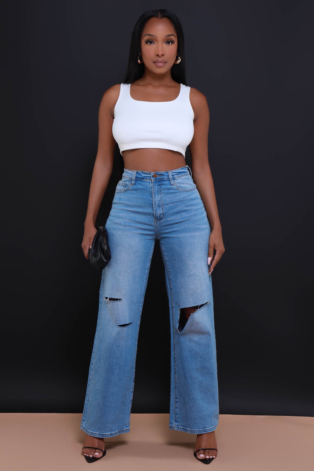 99 High waisted jeans with a crop top ideas