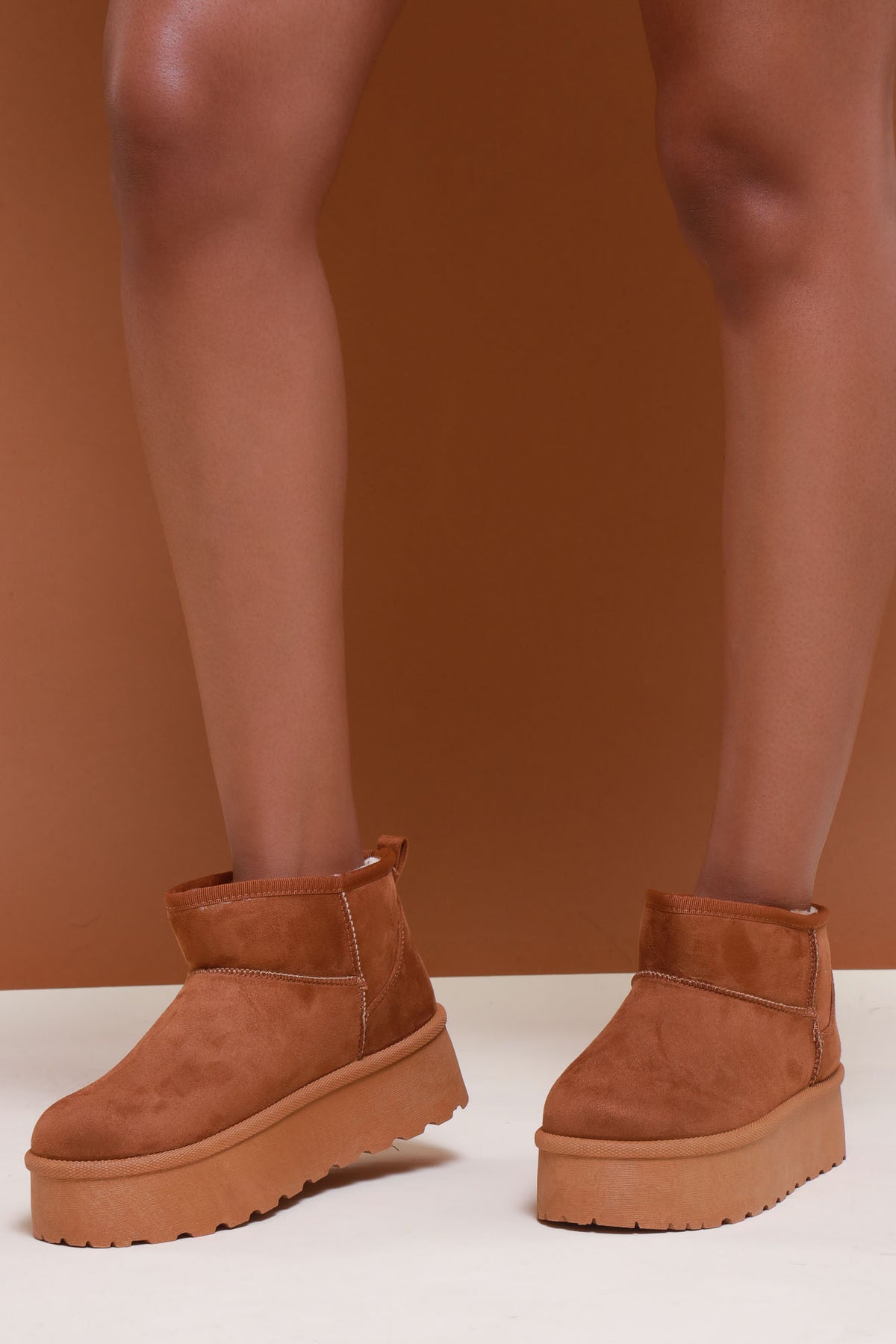 
              Take Care Suede Ankle Boots - Caramel - Swank A Posh
            