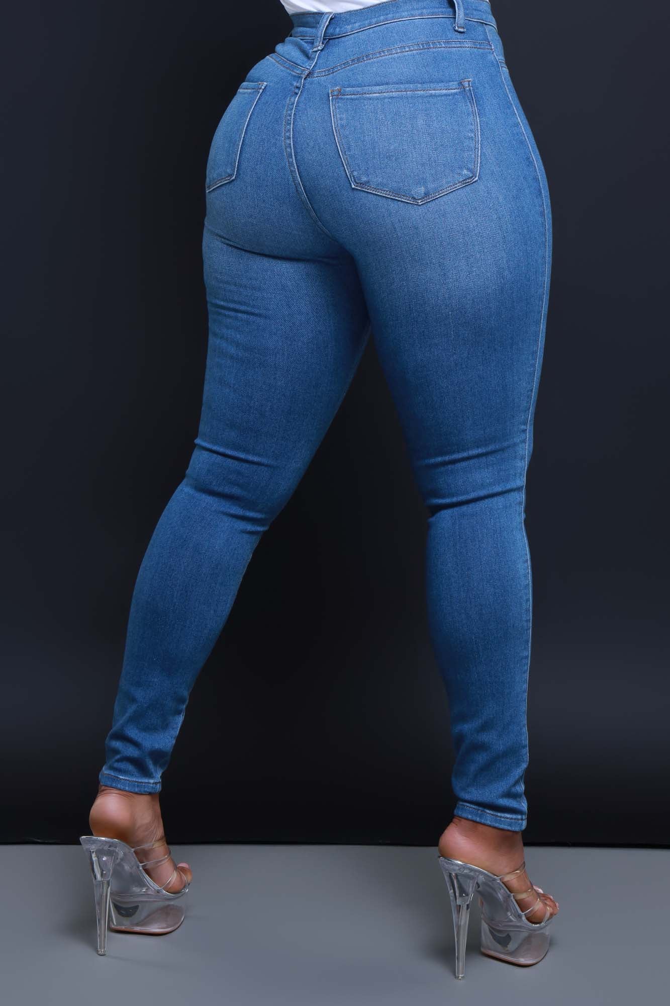 Dipper Classic High Rise Jeans - Mid Wash - Swank A Posh