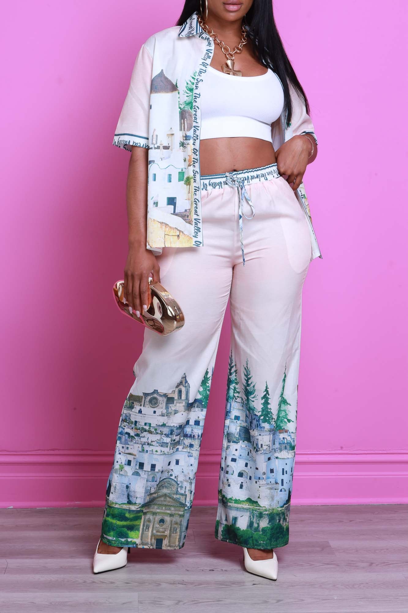 Valley Of The Sun Graphic Print Pants Set - Multicolor