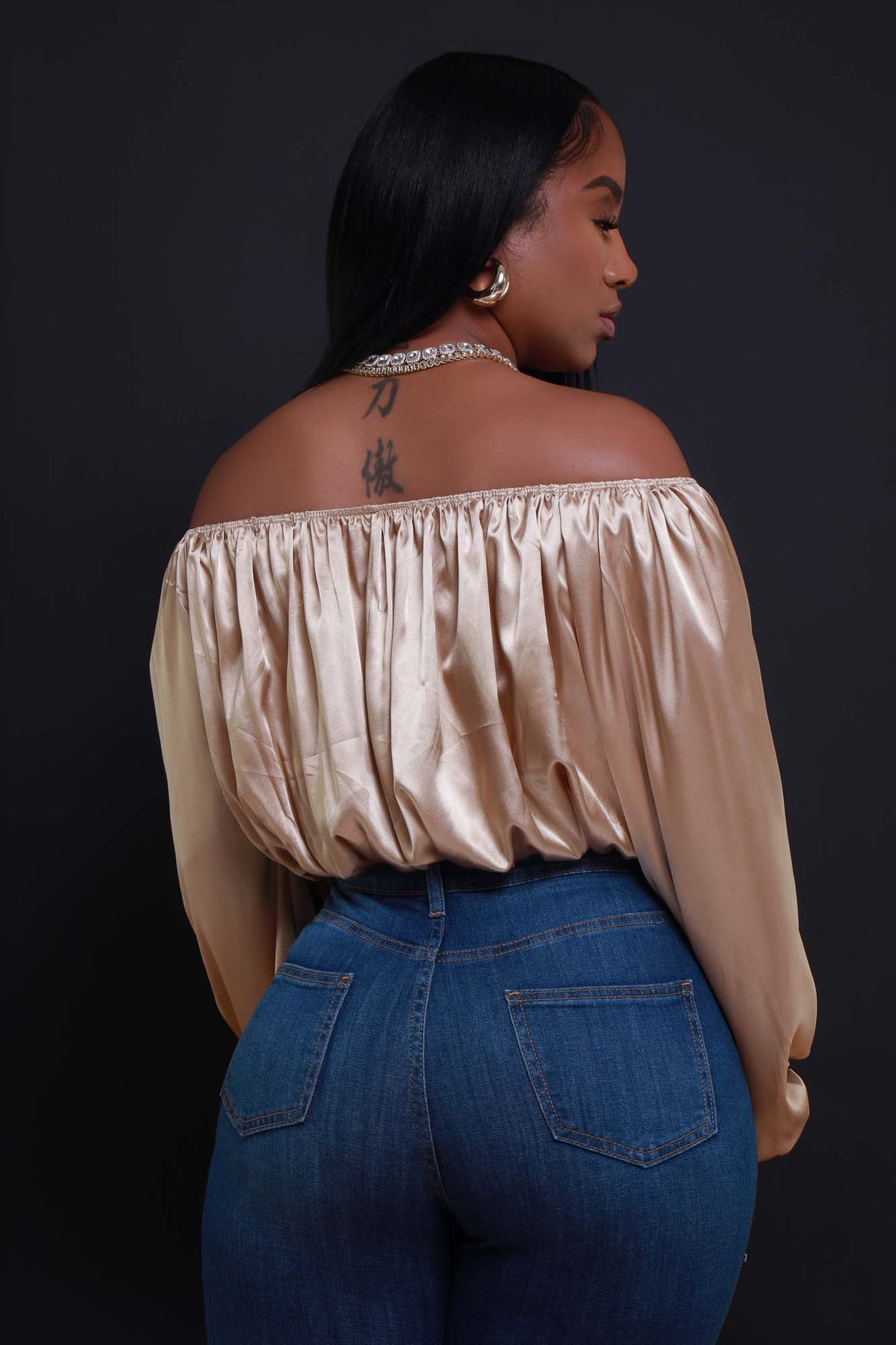 
              All For You Off The Shoulder Crop Top - Champagne - Swank A Posh
            