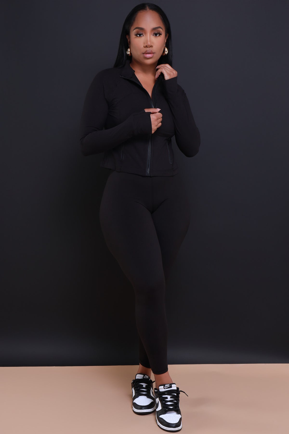 
              Before It&#39;s Over Long Sleeve Athletic Jacket - Black - Swank A Posh
            