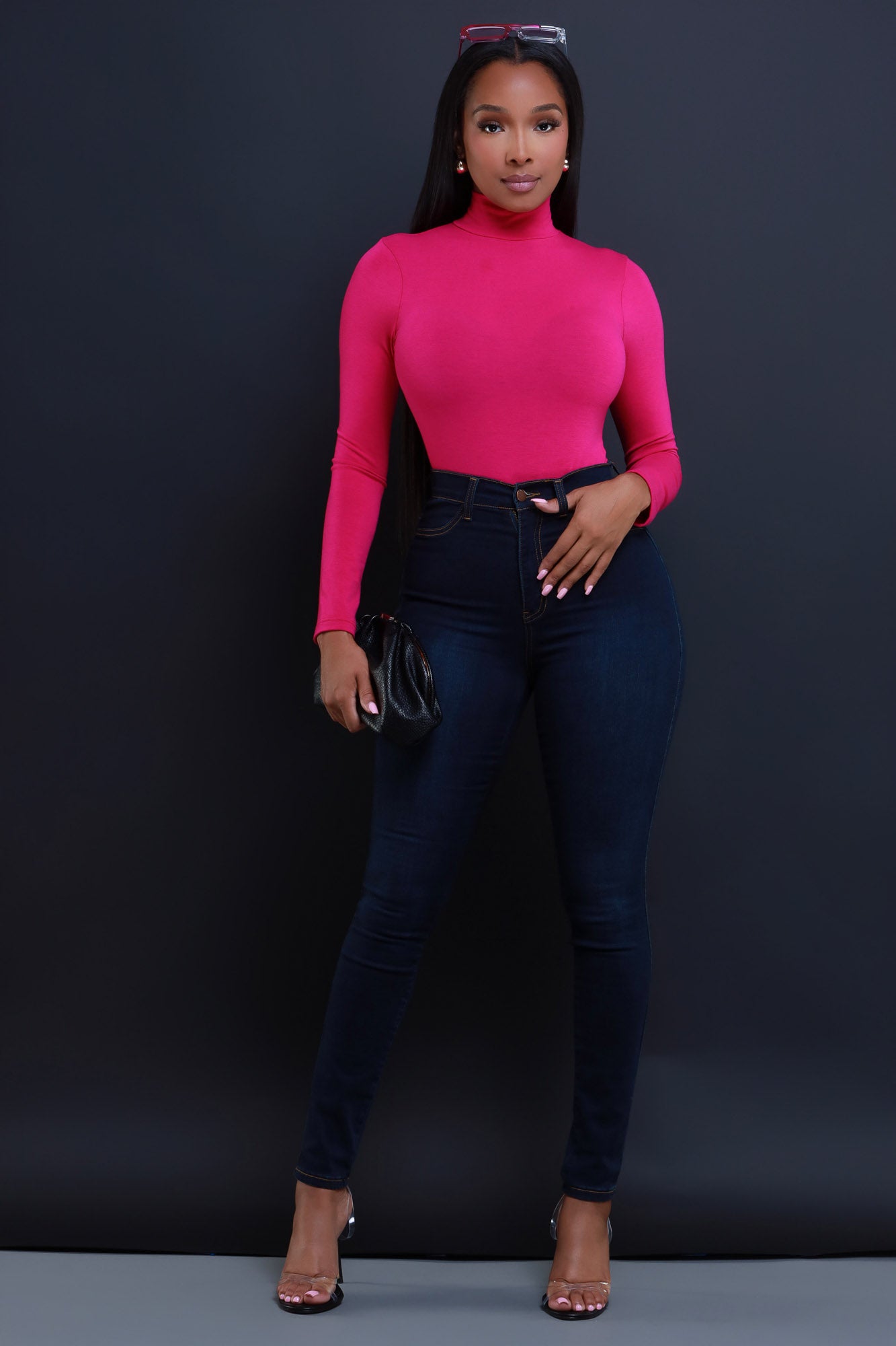 Maneater Turtleneck Bodysuit - Magenta - Swank A Posh