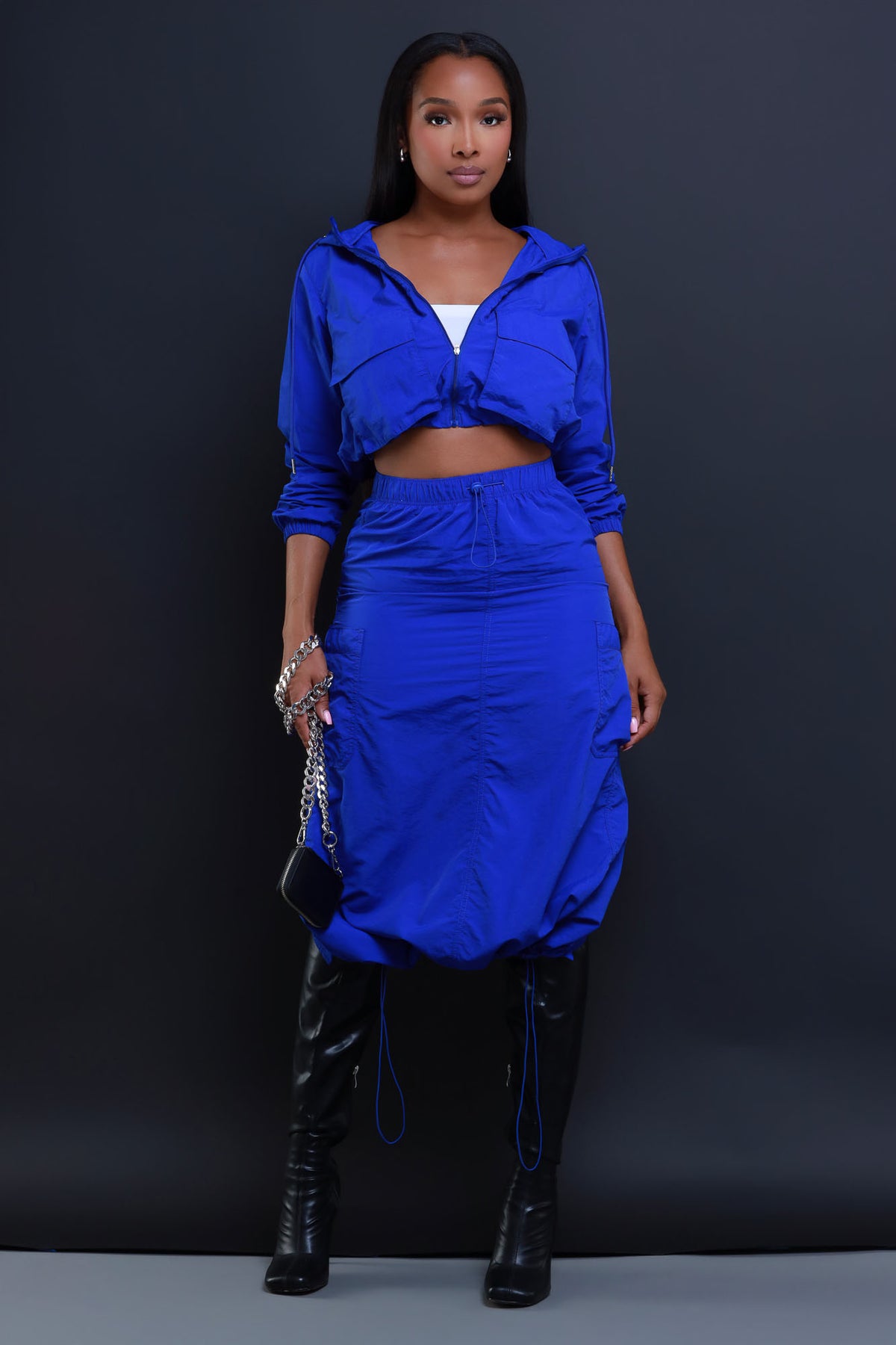 
              Come With Me Cargo Maxi Skirt Set - Royal Blue - Swank A Posh
            