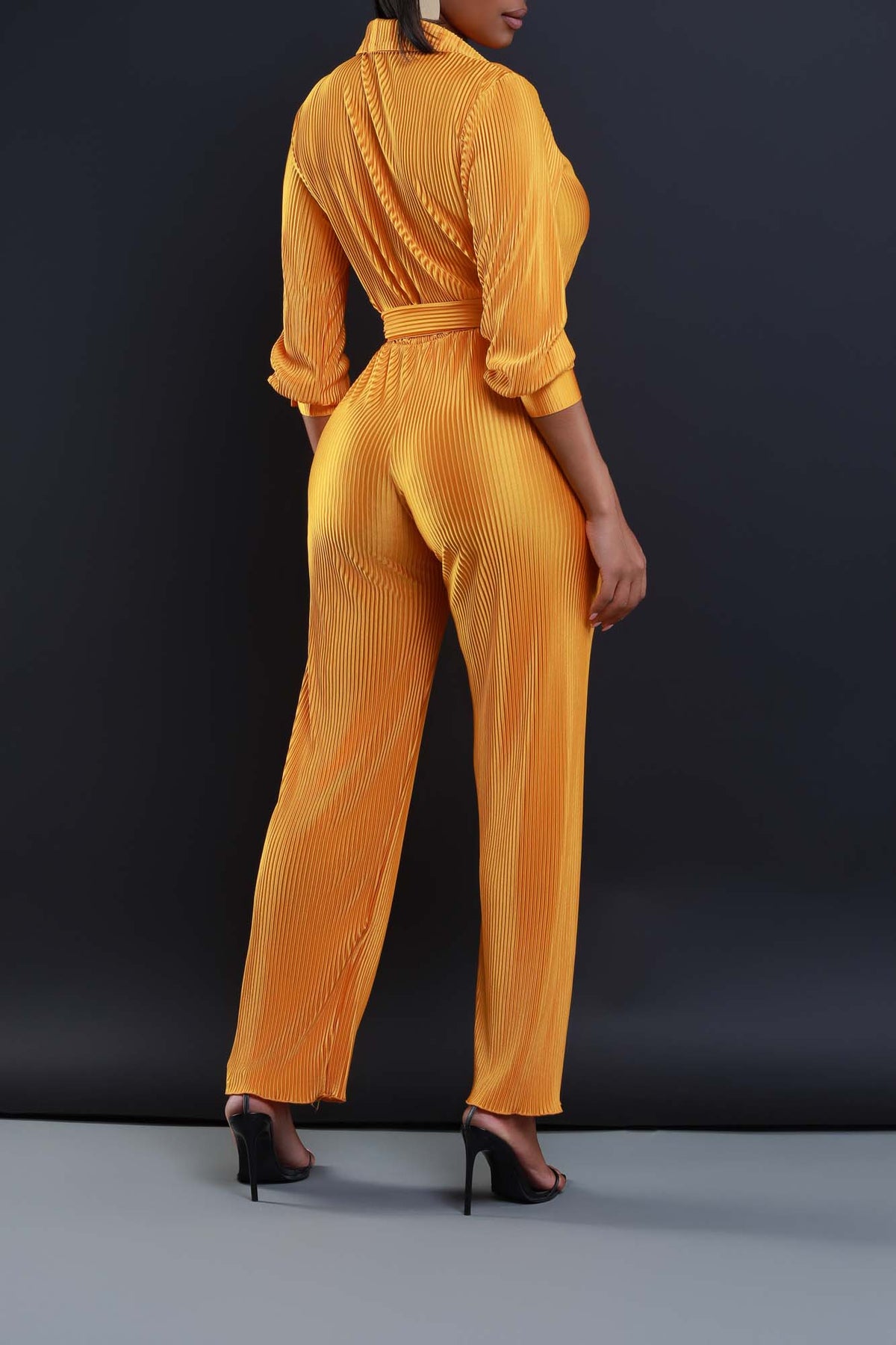
              Hey You Crinkled Button Down Jumpsuit - Mustard - Swank A Posh
            