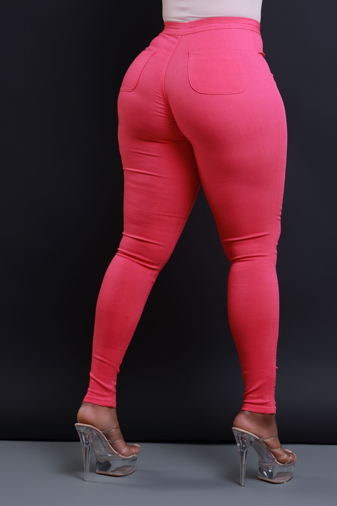 Super Swank High Waist Stretchy Jeans - Fuchsia - Swank A Posh