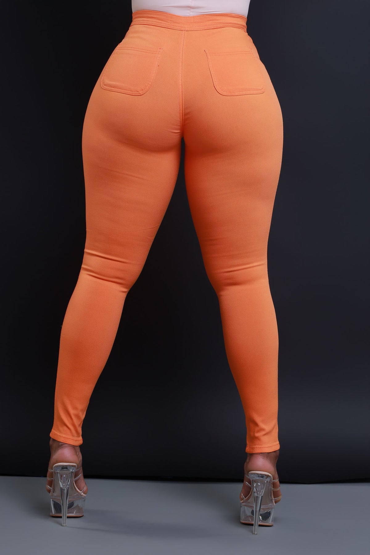 
              $15.99 Super Swank High Waist Stretchy Jeans - Orange - Swank A Posh
            