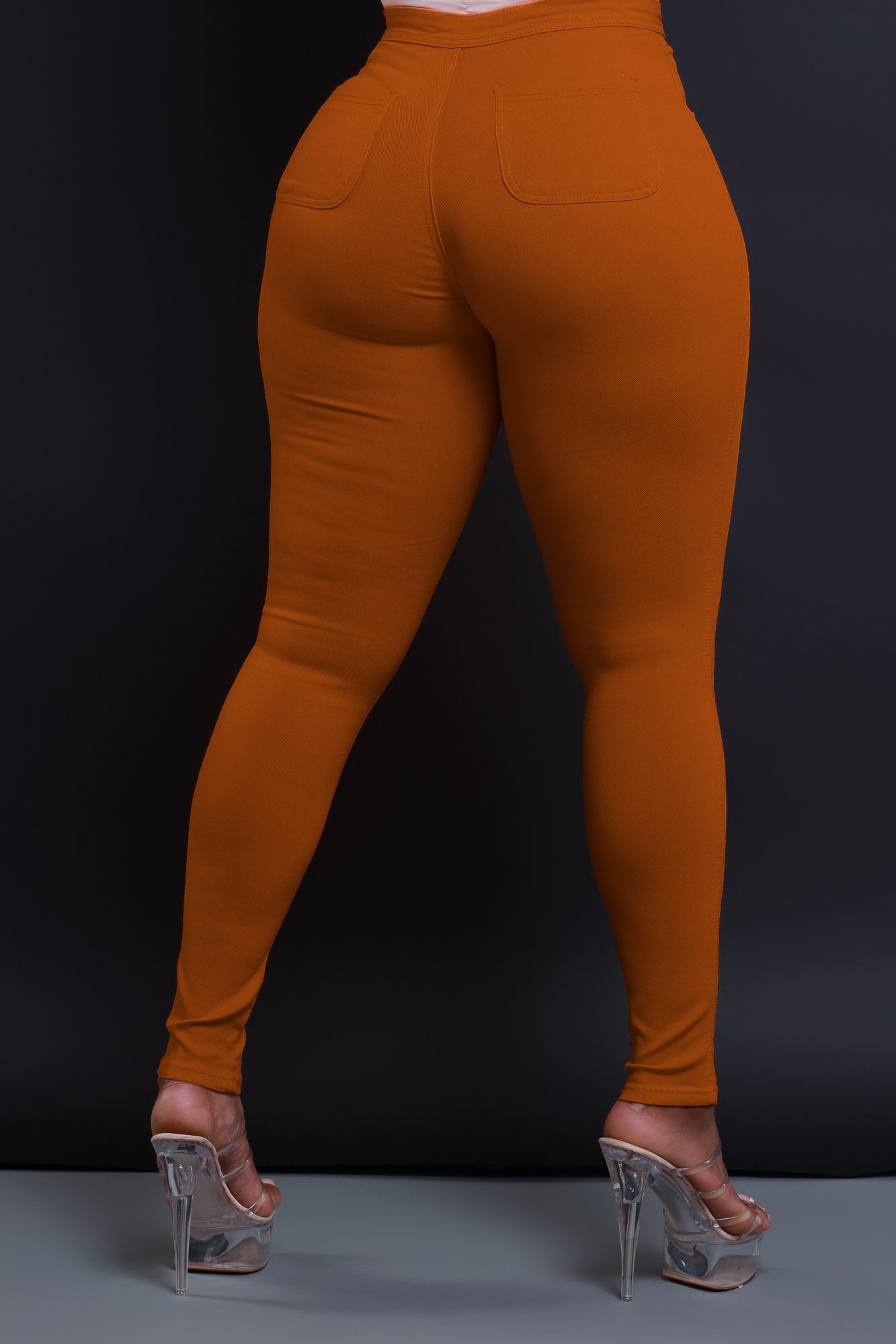Super Swank High Waist Stretchy Jeans - Caramel - Swank A Posh
