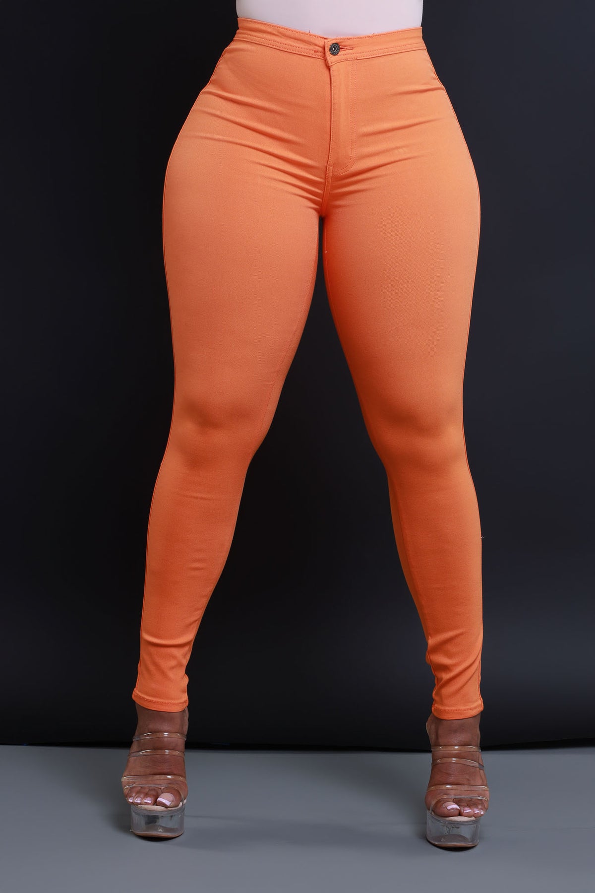 
              $15.99 Super Swank High Waist Stretchy Jeans - Orange - Swank A Posh
            