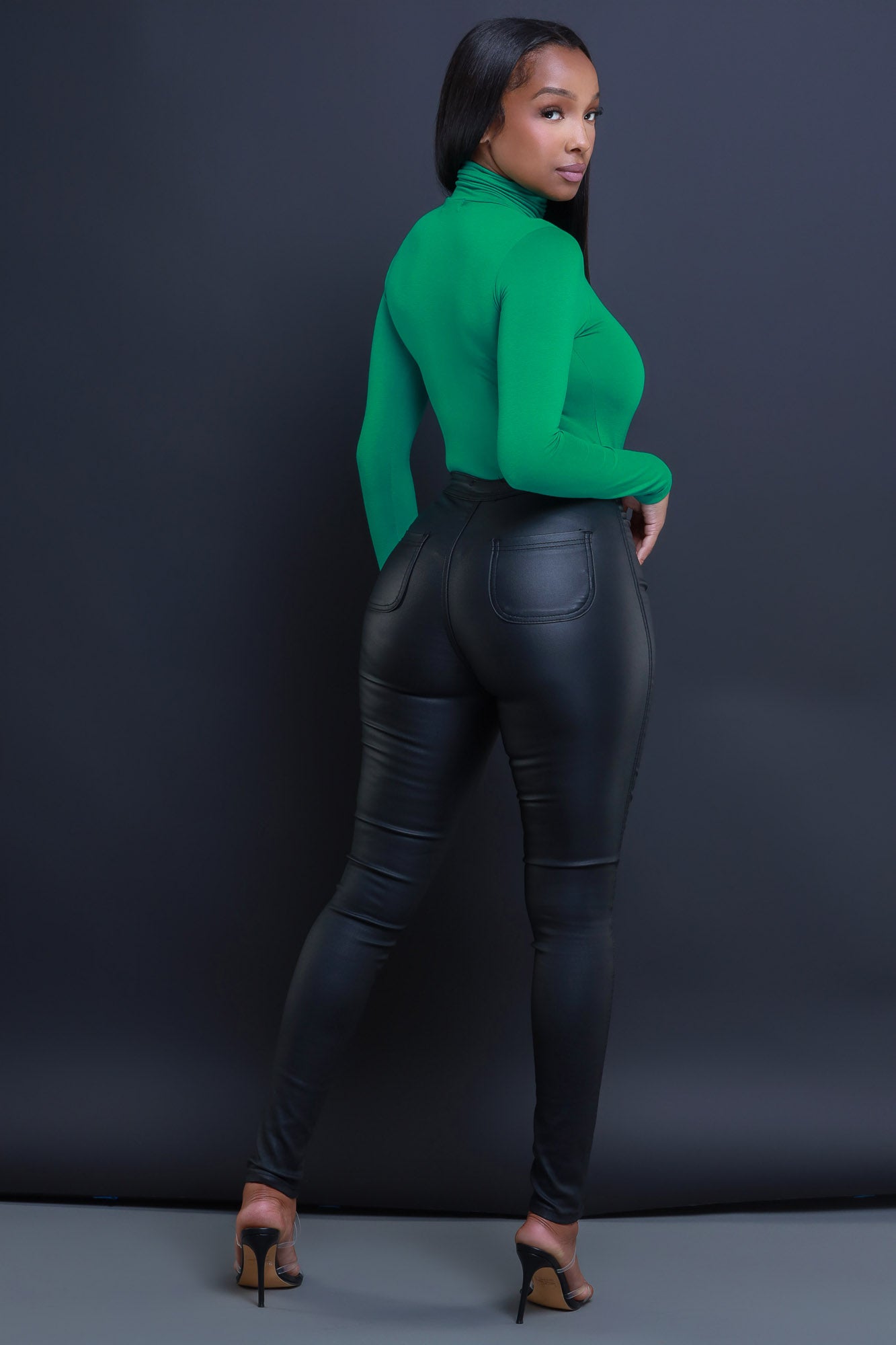 Maneater Turtleneck Bodysuit - Kelly Green - Swank A Posh