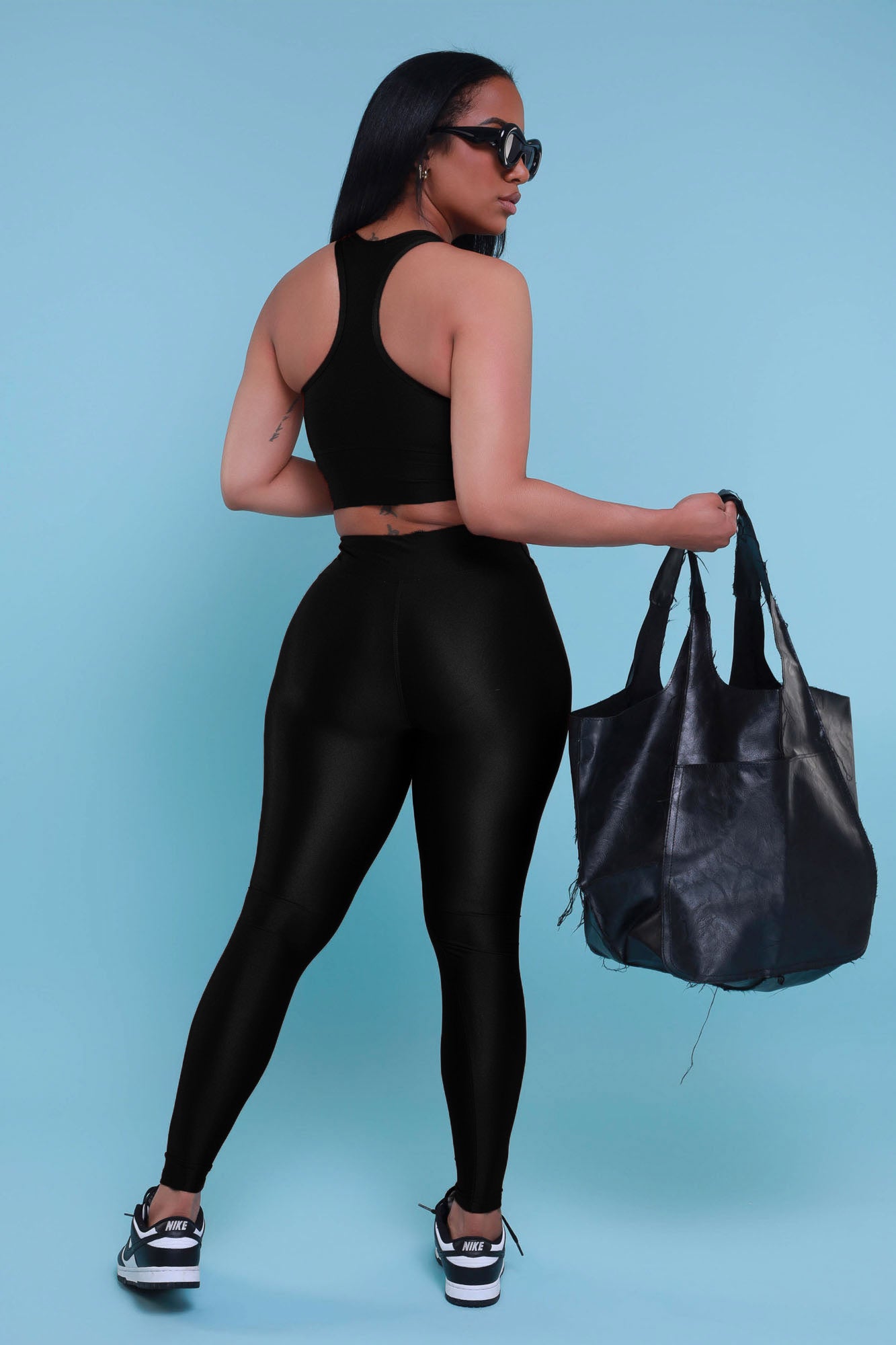Hustle And Grind Cropped Athletic Set - Black - Swank A Posh