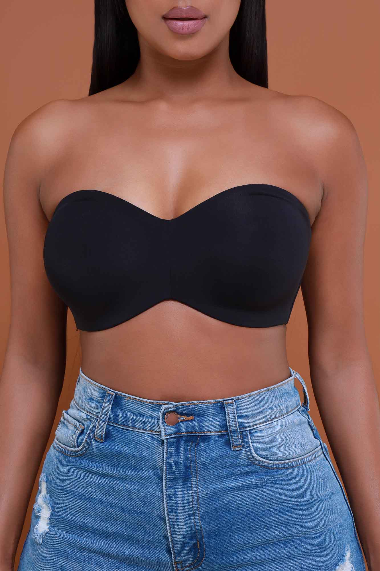 Stay Put Lightly Lined Strapless Bra - Black No. 276 - Swank A Posh