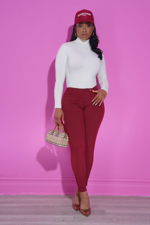 Swank Young and Fabulous Jeans - Burgundy