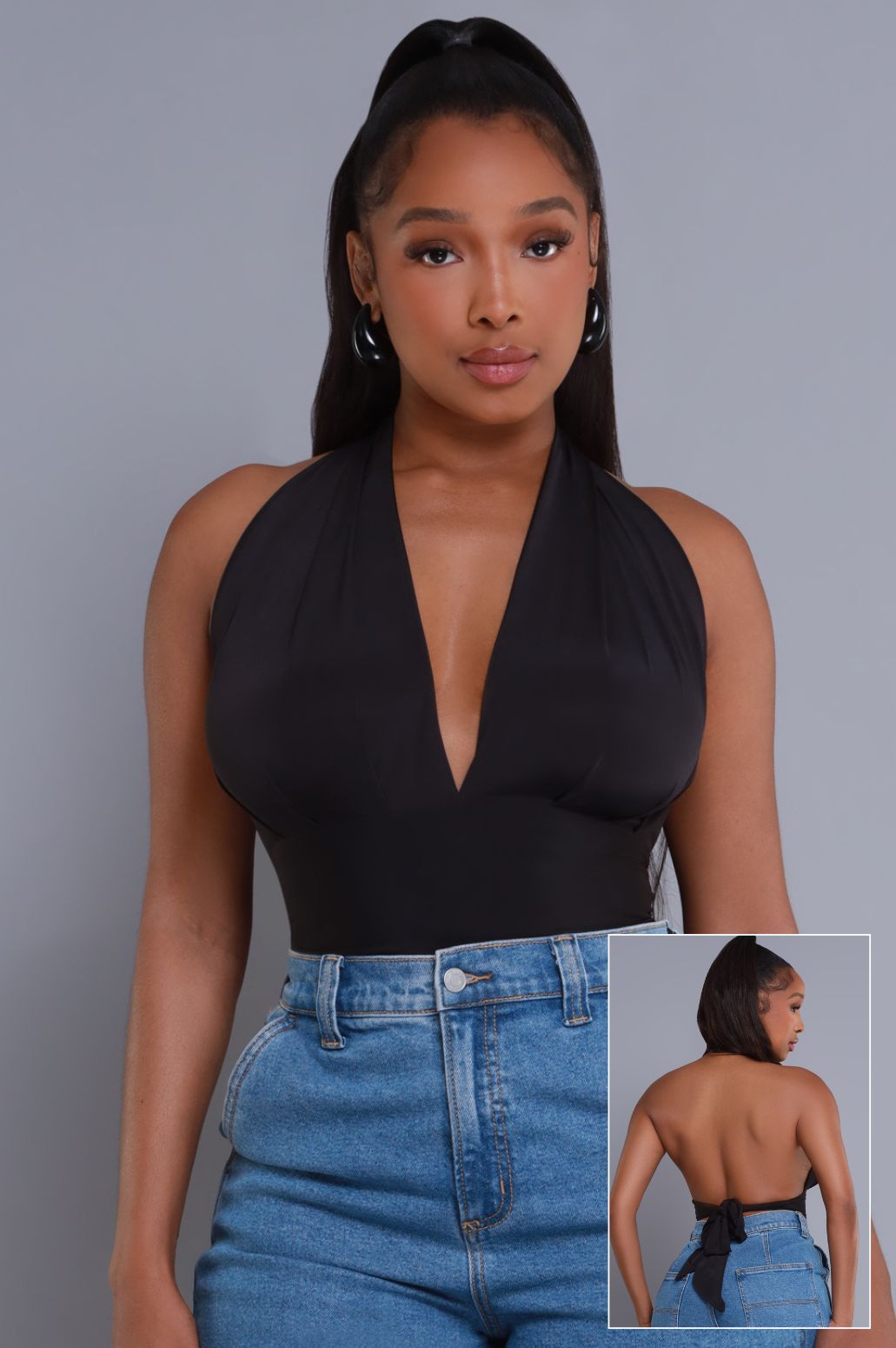 Distract Me Cropped Halter Top - Black - Swank A Posh