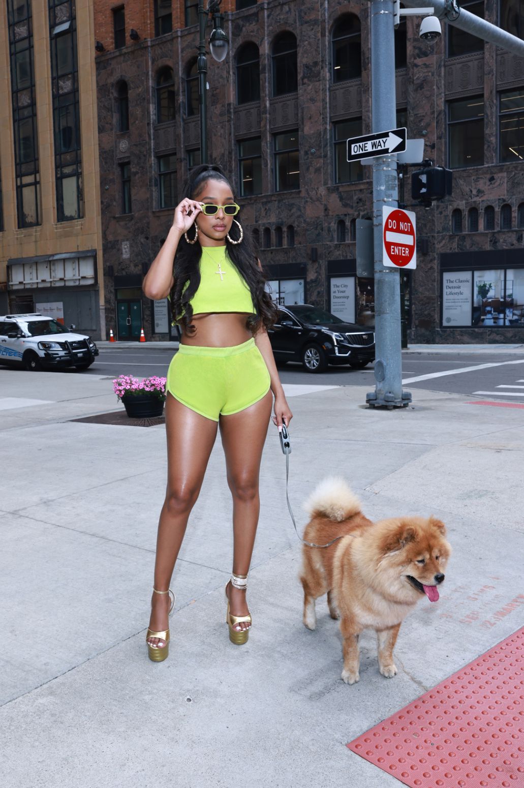 Got The Role Mineral Wash Cropped Shorts Set - Lime Green - Swank A Posh