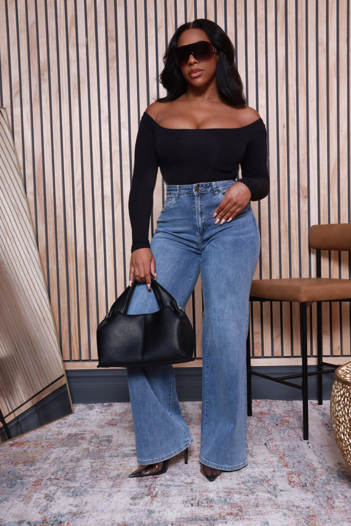 Clear The Plate High Rise Wide Leg Jeans - Medium Wash - Swank A Posh