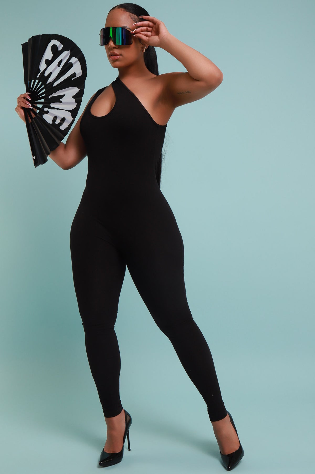 
              Number One Sleeveless Jumpsuit - Black - Swank A Posh
            