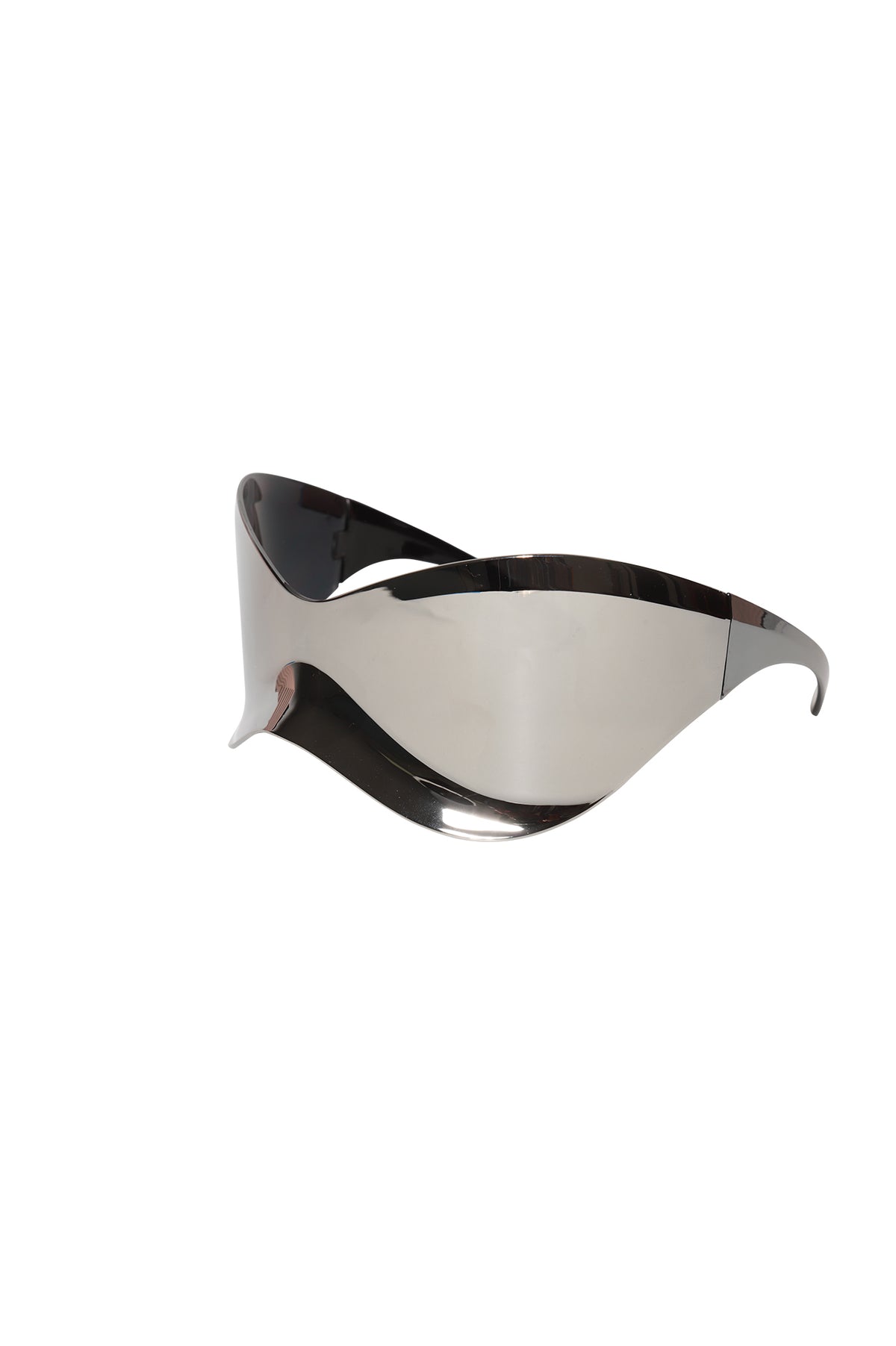 
              Final Score Curved Shield Sunglasses - Silver - Swank A Posh
            