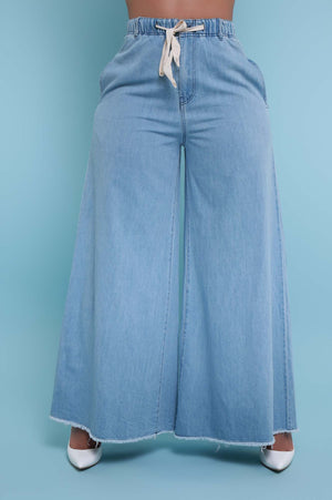 Bing High Waist Stretchy Bell Bottom Jeans - Medium Wash