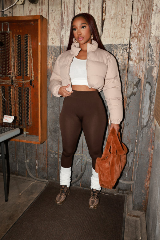 All Hours Fleece Lined Leggings - Coffee