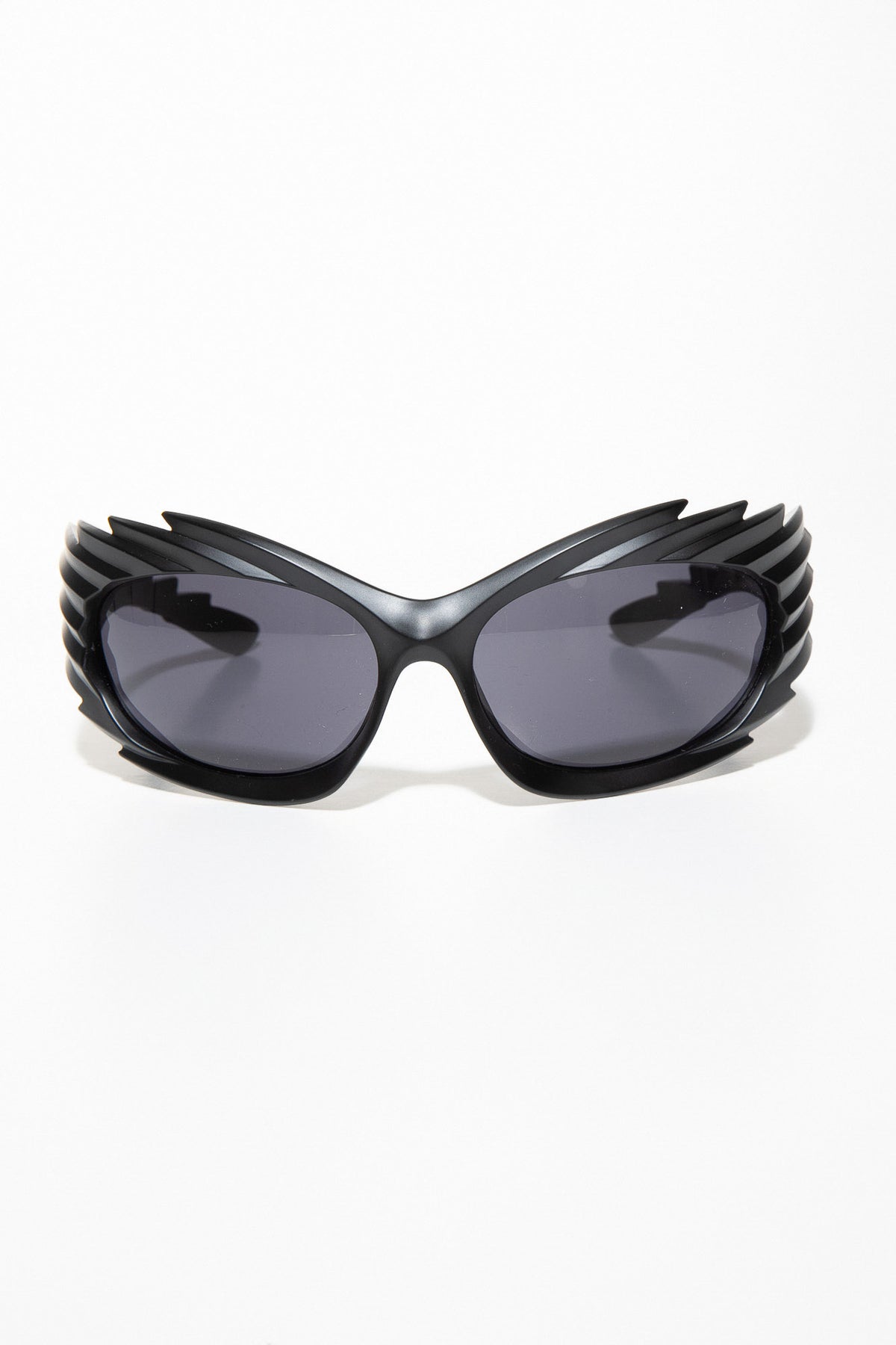 
              Exile Oval Shaped Ridged Sunglasses - Black - Swank A Posh
            