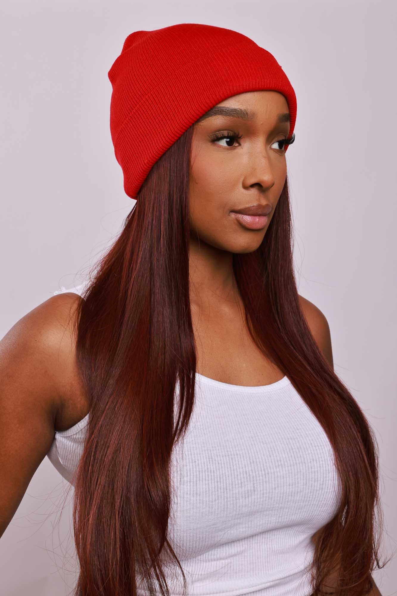 Snuggle Up Classic Fit Knit Beanie - Red